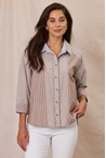 BRIDGE SHIRT - cocoa stri
